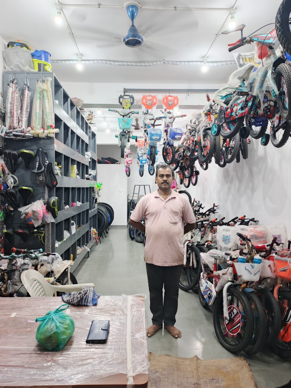 Inside shop - cycles on display