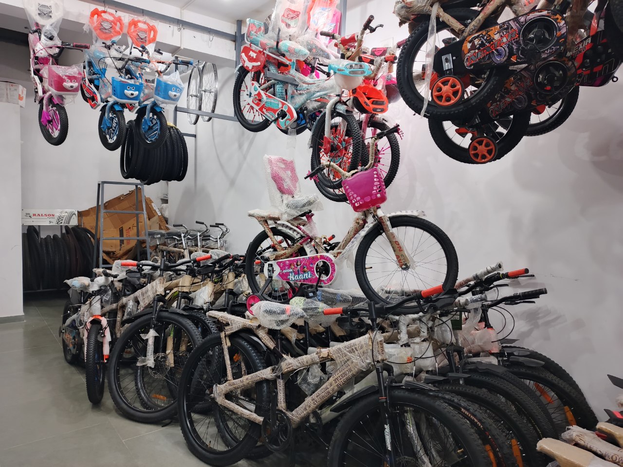 Customer receiving a bike